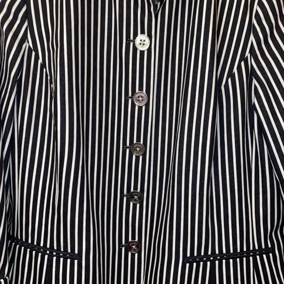 NWT CHAPS Nautical Black and White Stripe Blazer Ralph Lauren Beverly Hills XL - Picture 6 of 8